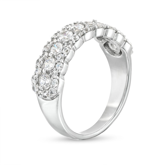 1 CT. T.w. Diamond Scallop Edge Band in 10K White Gold