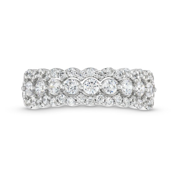 1 CT. T.w. Diamond Scallop Edge Band in 10K White Gold