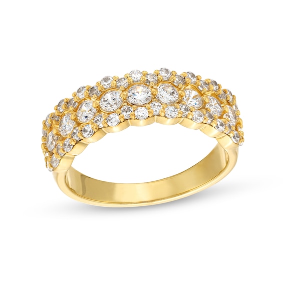 1 CT. T.w. Diamond Scallop Edge Band in 10K Gold
