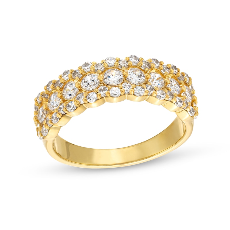 Main Image 1 of 1 CT. T.W. Diamond Scallop Edge Band in 10K Gold