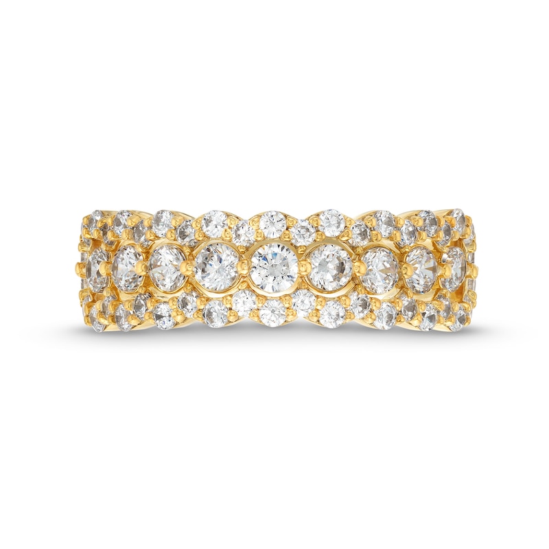Main Image 4 of 1 CT. T.W. Diamond Scallop Edge Band in 10K Gold
