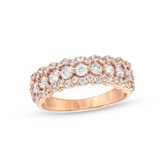 1 CT. T.w. Diamond Scallop Edge Band in 10K Rose Gold
