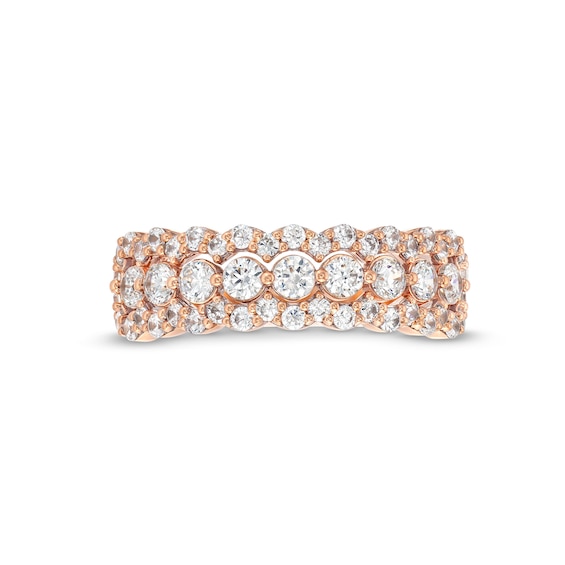 1 CT. T.w. Diamond Scallop Edge Band in 10K Rose Gold