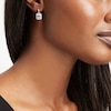 Thumbnail Image 2 of 1-1/2 CT. T.W. Emerald-Cut Lab-Grown Diamond Drop Earrings in 10K White Gold