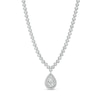 Thumbnail Image 1 of 2 CT. T.W. Pear-Shaped Lab-Grown Diamond Halo Drop Necklace in 10K White Gold