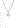 Thumbnail Image 4 of 2 CT. T.W. Pear-Shaped Lab-Grown Diamond Halo Drop Necklace in 10K White Gold