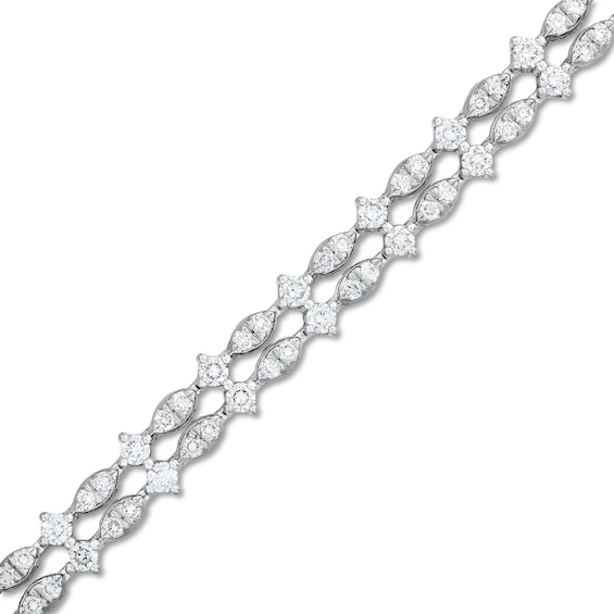 2-1/2 CT. T.w. Lab-Grown Diamond Two-Row Bracelet in 10K White Gold