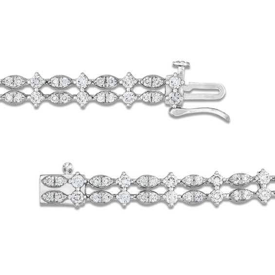 2-1/2 CT. T.w. Lab-Grown Diamond Two-Row Bracelet in 10K White Gold
