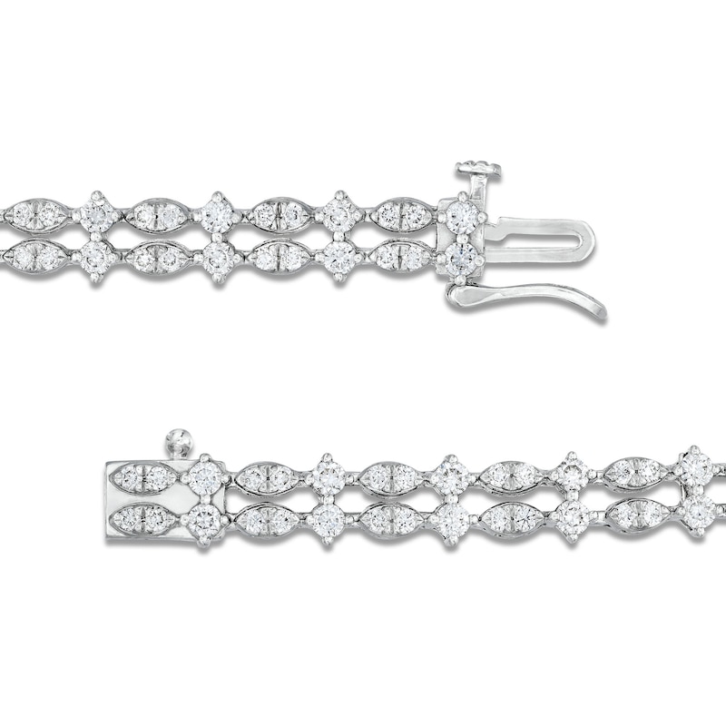 2-1/2 CT. T.W. Lab-Created Diamond Two-Row Bracelet in 10K White Gold