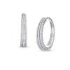 Thumbnail Image 1 of 1-1/2 CT. T.W. Lab-Grown Diamond Triple-Row Hoop Earrings in 10K White Gold