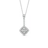 Thumbnail Image 1 of 3/4 CT. T.W. Lab-Grown Diamond Tilted Square Drop Pendant in 10K White Gold