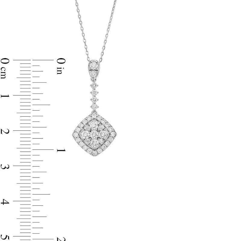 Main Image 4 of 3/4 CT. T.W. Lab-Grown Diamond Tilted Square Drop Pendant in 10K White Gold