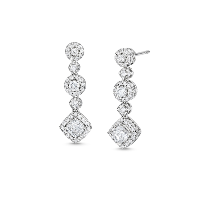 Main Image 1 of 1 CT. T.W. Lab-Grown Diamond Triple Drop Earrings in 10K White Gold