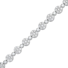 2 CT. T.W. Lab-Grown Diamond Flower Line Bracelet in 10K White Gold