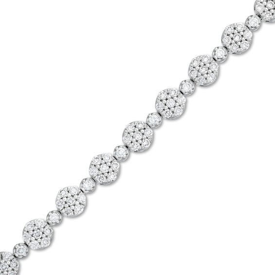 2 CT. T.w. Lab-Grown Diamond Flower Line Bracelet in 10K White Gold