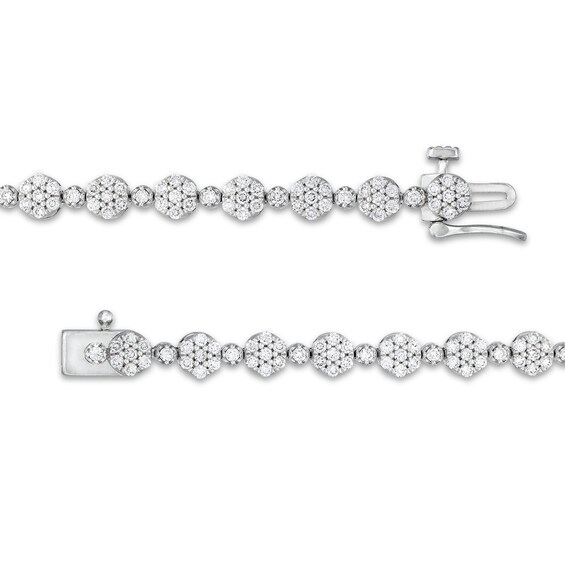 2 CT. T.w. Lab-Grown Diamond Flower Line Bracelet in 10K White Gold