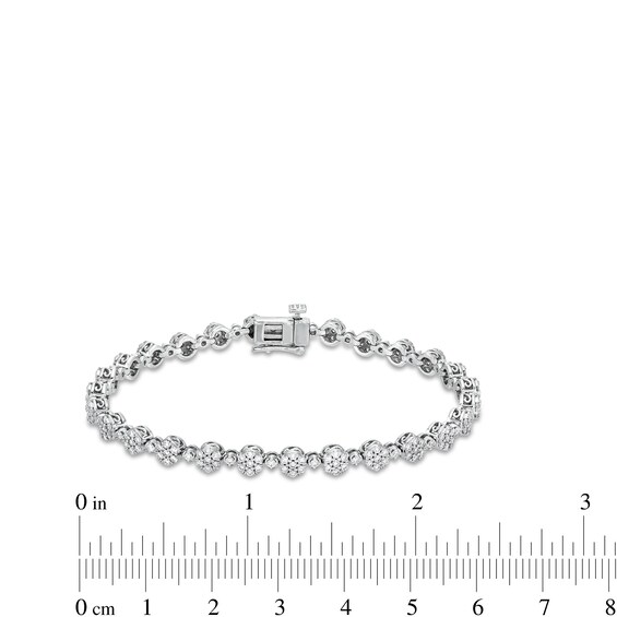 2 CT. T.w. Lab-Grown Diamond Flower Line Bracelet in 10K White Gold