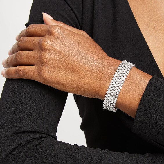 9 CT. T.w. Lab-Grown Diamond Five-Row Bracelet in 10K White Gold