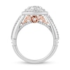 Thumbnail Image 3 of Enchanted Disney Belle 1 CT. T.W. Emerald Multi-Diamond Ornate Engagement Ring in 14K White Gold