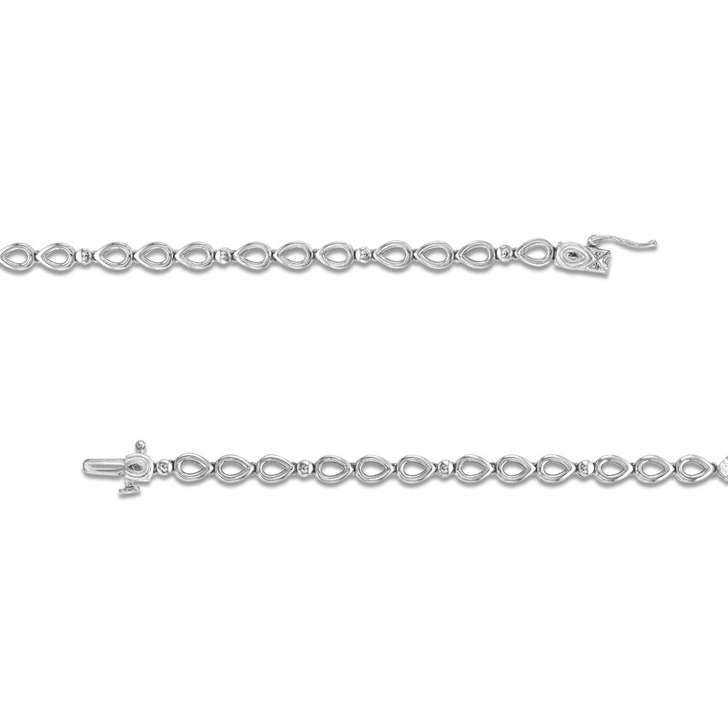Main Image 3 of 4 CT. T.W. Pear-Shaped Lab-Grown Diamond Double Halo Necklace in 10K White Gold