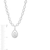 Thumbnail Image 4 of 4 CT. T.W. Pear-Shaped Lab-Grown Diamond Double Halo Necklace in 10K White Gold