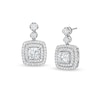 Thumbnail Image 1 of 2-1/2 CT. T.W. Cushion-Cut Lab-Grown Diamond Drop Earrings in 10K White Gold