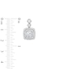 Thumbnail Image 3 of 2-1/2 CT. T.W. Cushion-Cut Lab-Grown Diamond Drop Earrings in 10K White Gold