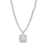 Thumbnail Image 1 of 3-1/2 CT. T.W. Cushion-Cut Lab-Grown Diamond Halo Drop Necklace in 10K White Gold