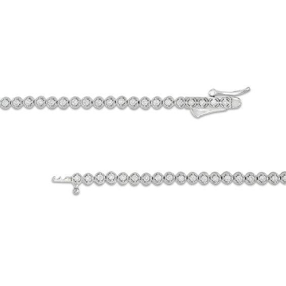 3-1/2 CT. T.w. Cushion-Cut Lab-Grown Diamond Halo Drop Necklace in 10K White Gold