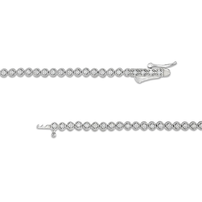 Main Image 3 of 3-1/2 CT. T.W. Cushion-Cut Lab-Grown Diamond Halo Drop Necklace in 10K White Gold
