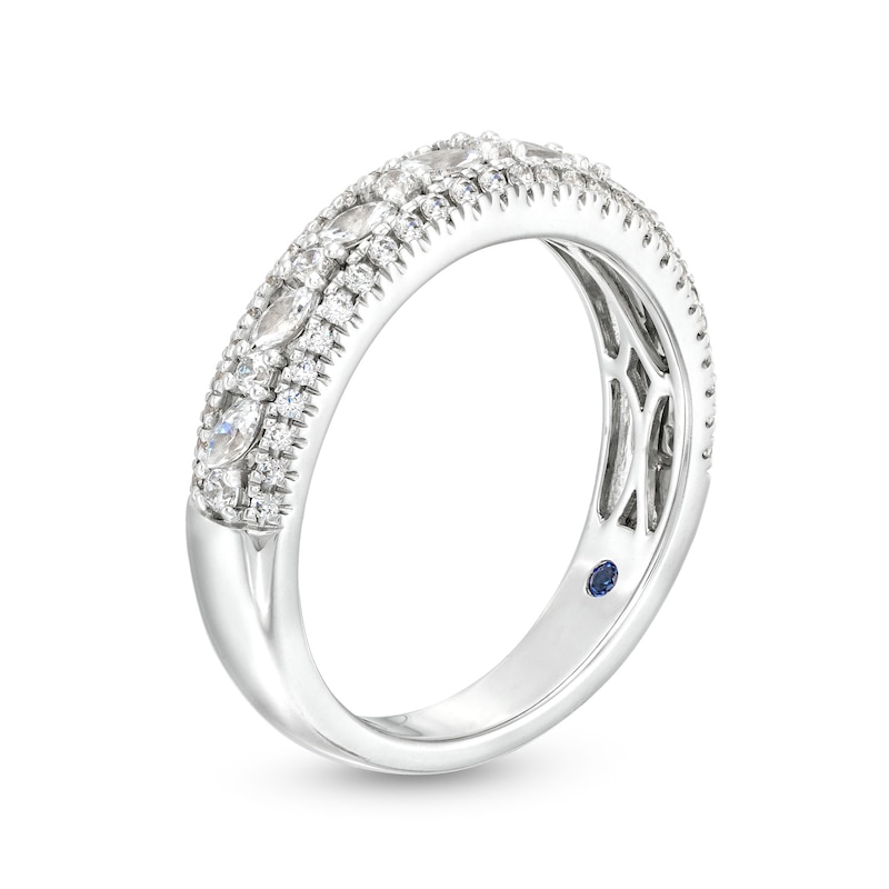Main Image 3 of Vera Wang Love Collection 5/8 CT. T.W. Diamond Edge Vintage-Style Wedding Band in 14K White Gold