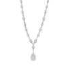 Thumbnail Image 1 of 3 CT. T.W. Emerald-Cut Lab-Grown Diamond Frame Drop Necklace in 10K White Gold