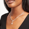 Thumbnail Image 2 of 3 CT. T.W. Emerald-Cut Lab-Grown Diamond Frame Drop Necklace in 10K White Gold