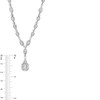 Thumbnail Image 4 of 3 CT. T.W. Emerald-Cut Lab-Grown Diamond Frame Drop Necklace in 10K White Gold