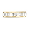 Thumbnail Image 4 of Vera Wang Men's 1/2 CT. T.W. Diamond Linear Station Wedding Band in 14K Two-Tone Gold
