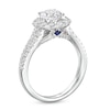 Thumbnail Image 3 of Vera Wang Love Collection Certified Center Diamond 2 CT. T.W. Flower Frame Engagement Ring in 14K White Gold (I/SI2)