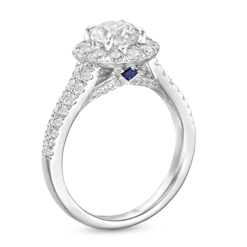 Vera Wang Love Collection Certified Center Diamond 2 CT. T.W. Flower Frame Engagement Ring in 14K White Gold (I/SI2)