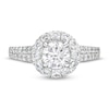 Thumbnail Image 3 of Vera Wang Love Collection Certified Center Diamond 2 CT. T.W. Flower Frame Engagement Ring in 14K White Gold (I/SI2)