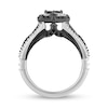 Thumbnail Image 3 of Enchanted Disney Villains Maleficent 1 CT. T.W. Black and White Quad Diamond Frame Engagement Ring in 14K White Gold