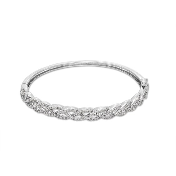 1 CT. T.w. Diamond Braided Bangle in Sterling Silver – 7.5"