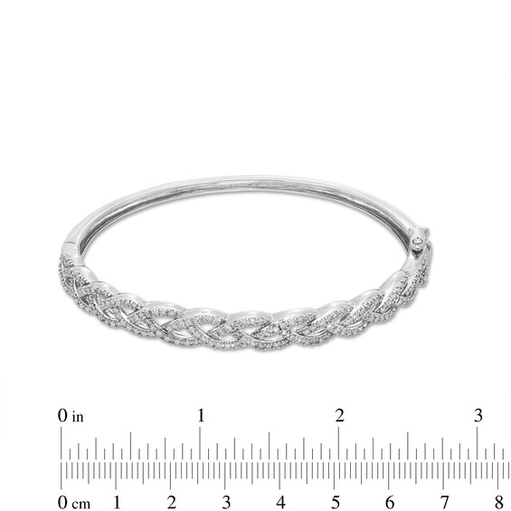1 CT. T.w. Diamond Braided Bangle in Sterling Silver – 7.5"