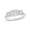 Thumbnail Image 1 of 1/2 CT. T.W. Cushion-Shaped Multi-Diamond Three Stone Ring in 10K White Gold
