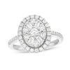 Thumbnail Image 0 of 1 CT. T.W. Oval-Shaped Multi-Diamond Frame Ring in 10K White Gold