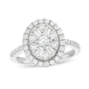 Thumbnail Image 1 of 1 CT. T.W. Oval-Shaped Multi-Diamond Frame Ring in 10K White Gold