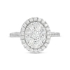 Thumbnail Image 4 of 1 CT. T.W. Oval-Shaped Multi-Diamond Frame Ring in 10K White Gold