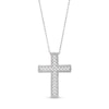 Thumbnail Image 0 of 1/2 CT. T.W. Diamond Frame Cross Pendant in 10K White Gold