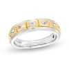 Thumbnail Image 1 of Vera Wang Men's 1/2 CT. T.W. Baguette Diamond Station Wedding Band in 14K Two-Tone Gold
