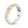 Thumbnail Image 2 of Men's Vera Wang Love Collection 1/2 CT. T.W. Baguette Diamond Station Wedding Band in 14K Two-Tone Gold