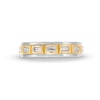 Thumbnail Image 4 of Vera Wang Men's 1/2 CT. T.W. Baguette Diamond Station Wedding Band in 14K Two-Tone Gold