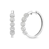 Thumbnail Image 1 of 1/2 CT. T.W. Multi-Diamond Five Stone Hoop Earrings in 10K White Gold